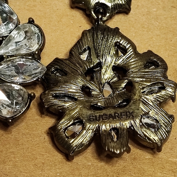 SugarFix Bauble Bar Statement Earrings Pierced Clear Teardrop Navettes Sugar Fix - Picture 6 of 9